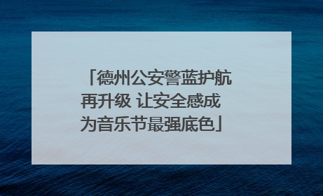 德州公安警蓝护航再升级 让安全感成为音乐节最强底色
